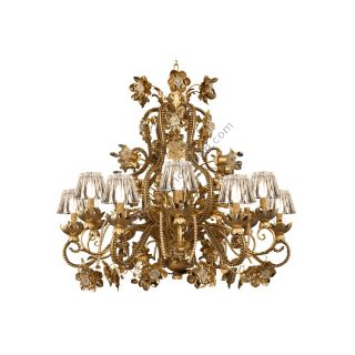 Mechini / Chandeliers / Murano Glass & Crystal Pearl Banding L270/12 Venus