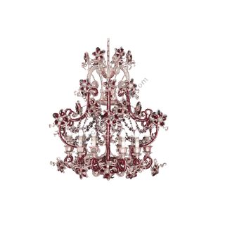 Mechini / Chandeliers / Clear and Coloured Pearl Banding L288/13 Ruby