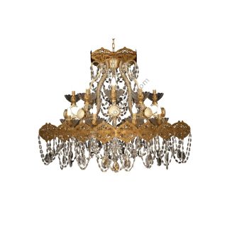 Mechini / Chandeliers / Clear Bohemian Crystal & Clear Pearl Banding L294/16