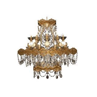 Mechini / Chandeliers / Clear Bohemian Crystal & Clear Pearl Banding L294/24