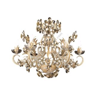 Mechini / Chandeliers / Coloured Bohemian Crystal and Coloured Pearl Banding L295/6