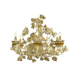 Mechini / Chandeliers / Clear Bohemian Crystal and Biscuit Ceramic L299/6