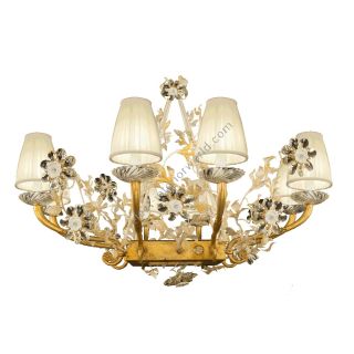 Mechini / Chandeliers / Bohemian Crystal and Porcelain & Silk Lampshades L313/8