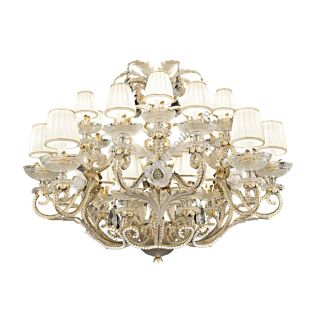 Mechini / Chandeliers / Bohemian Crystal & Porcelain Silk Lampshade L314/24