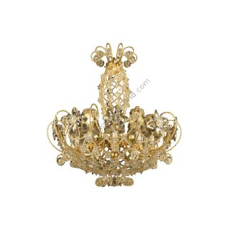 Mechini / Chandeliers / Colored Bohemian Crystal & Silk Lampshades L315/10