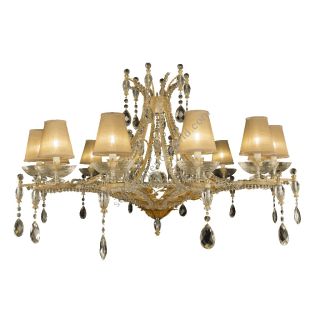 Mechini / Chandeliers / Colored Bohemian Crystal & Silk Lampshades L316/12