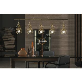 Mechini / Chandeliers / Wrought Iron with Clear Bohemian Crystal L319/5 Line