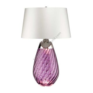 Elstead Lighting / Table Lamps / Lena 2 Plum-tinted Glass & Off-White Shade