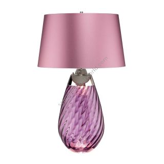 Elstead Lighting / Table Lamps / Lena 2 Plum-tinted Glass & Heather Shade