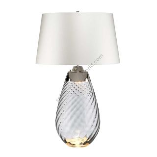 Elstead Lighting / Table Lamps / Lena Large Smoke-tinted Glass & Off-White Shade