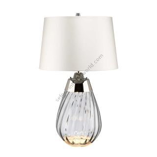 Elstead Lighting / Table Lamps / Lena 2 Smoke-tinted Glass & Off-White Shade