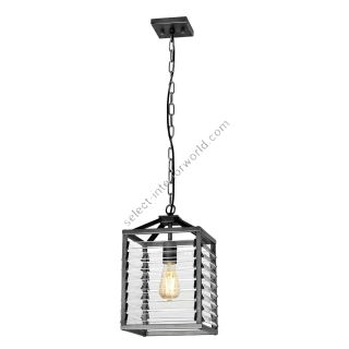 Elstead Lighting / Pendant Lights / Louvre 1 Painted Gunmetal
