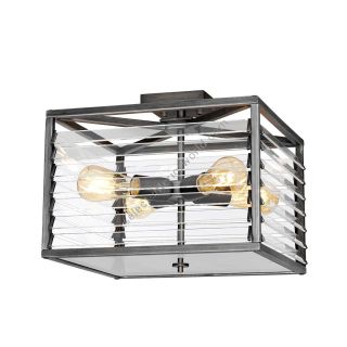 Elstead Lighting / Ceiling Lights / Louvre 4 Flush Painted Gunmetal