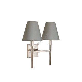Elstead Lighting / Wall Lights / Lucerne 2 Brushed Nickel & Grey Shades