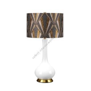 Elstead Lighting / Table Lamps / Milo Aged Brass with White & Grey & Brass