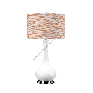 Elstead Lighting / Table Lamps / Milo 1 Polished Nickel & White & Orange