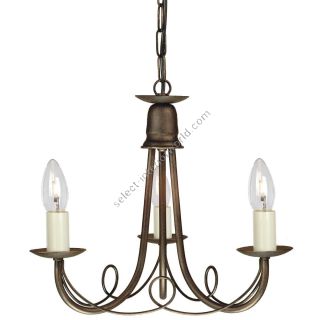 Elstead Lighting / Chandeliers / Minster 3 Black & Gold Patina