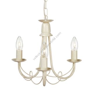 Elstead Lighting / Chandeliers / Minster 3 Light Chandelier - Ivory / Gold Patina