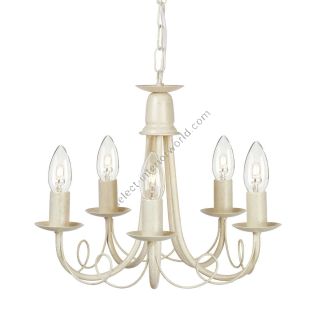Elstead Lighting / Chandeliers / Minster 5 Ivory & Gold Patina