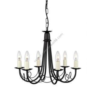 Elstead Lighting / Chandeliers / Minster 6 Black