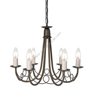 Elstead Lighting / Chandeliers / Minster 6 Black & Gold Patina