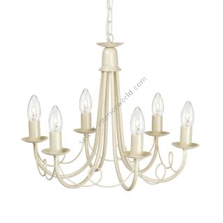 Elstead Lighting / Chandeliers / Minster 6 Ivory & Gold Patina
