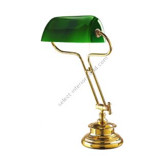Vintage Bankers Lamp in Brass Made in Italy