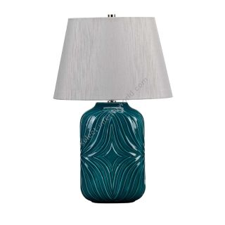 Elstead Lighting / Table Lamps / Muse 1 Turquoise with Grey Shade