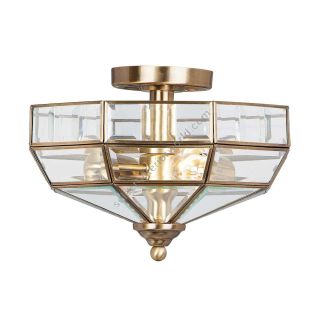 Elstead Lighting / Ceiling Lights / Old Park 2 Semi-Flush Antique Brass