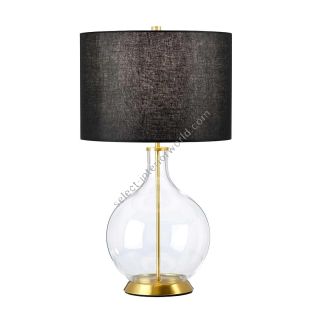 Elstead Lighting / Table Lamps / Orb 1 Aged Brass with Black Shade