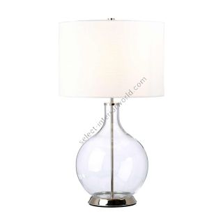 Elstead Lighting / Table Lamps / Orb 1 Polished Nickel with White Shade