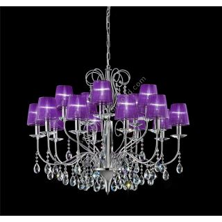Italian Luxury Lighting / Chandeliers / Orchidea Crystal 15-Light With Lampshades ORC2500 015