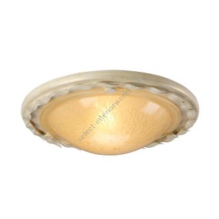 Elstead Lighting / Ceiling Lights / Olivia Flush Ivory & Gold Patina