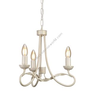 Elstead Lighting / Chandeliers / Olivia 3 Ivory & Gold Patina