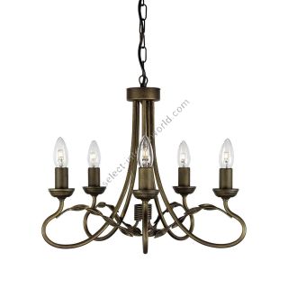 Elstead Lighting / Chandeliers / Olivia 5 Black & Gold Patina