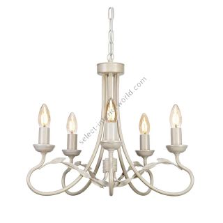 Elstead Lighting / Chandeliers / Olivia 5 Ivory & Gold Patina
