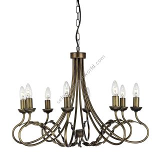 Elstead Lighting / Chandeliers / Olivia 8 Black & Gold Patina