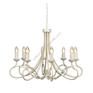 Elstead Lighting / Chandeliers / Olivia 8 Ivory & Gold Patina