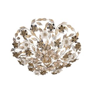 Mechini / Ceiling Lights / Coloured Bohemian Crystal and Ceramic Biscuit P366/7