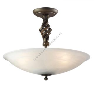 Elstead Lighting / Ceiling Lights / Pembroke 3 Semi-Flush Black & Gold