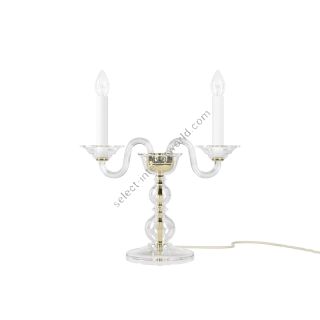 Preciosa / Elegant Table Lamp Two Candles / Historic Design Eugene M