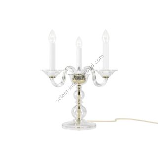 Preciosa / Elegant Table Lamp Three Candles / Historic Design Eugene L
