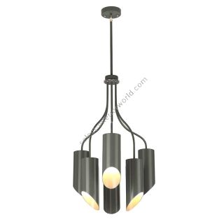 Elstead Lighting / Chandeliers / Quinto 6 Dark Grey Polished Nickel