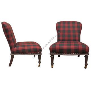 Ralph Lauren / Armchairs / Pair of Round Slipper Chairs | In stock