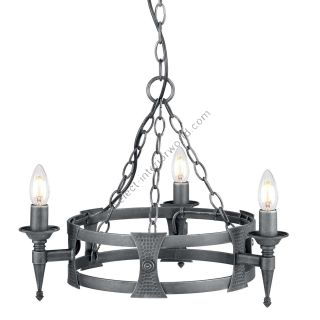 Elstead Lighting / Chandeliers / Saxon 3 Black & Silver Patina