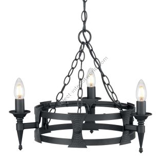 Elstead Lighting / Chandeliers / Saxon 3 Black