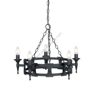 Elstead Lighting / Chandeliers / Saxon 5 Black