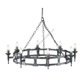 Elstead Lighting / Chandeliers / Saxon 8 Black & Silver Patina
