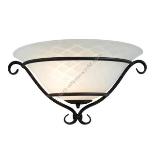 Elstead Lighting / Wall Lights / Torchiere Uplighter Black with Etched Opal Glass