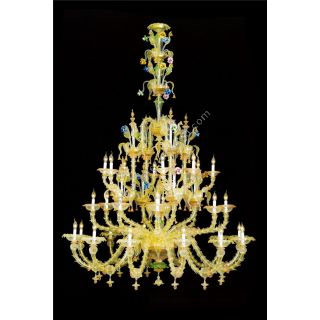 Italian Luxury Lighting / Chandeliers / Venetian Glass Multicolor 28-Light V6003 028